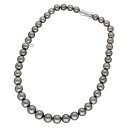 MIKIMOTO ミキモト オーロラピーコック 黒蝶真珠 ブラック パール(9.0mm-10.9mm) パール ネックレス 約45cm 750 K18 WG ホワイトゴールド 鑑別書【送料無料】【代引手数料無料】真珠 黒蝶【中古】23480925