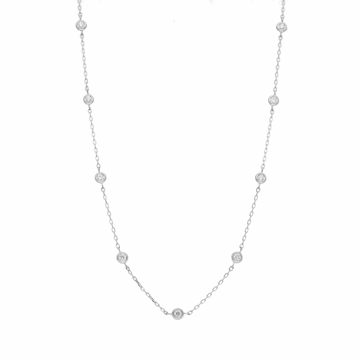 Rakuten - ダイヤモンド(0.83ct) ロング チェーン ネックレス 62cm Pt850 Pt900 プラチナ 鑑別書【送料無料】【代引き手数料無料】【中古】25180729