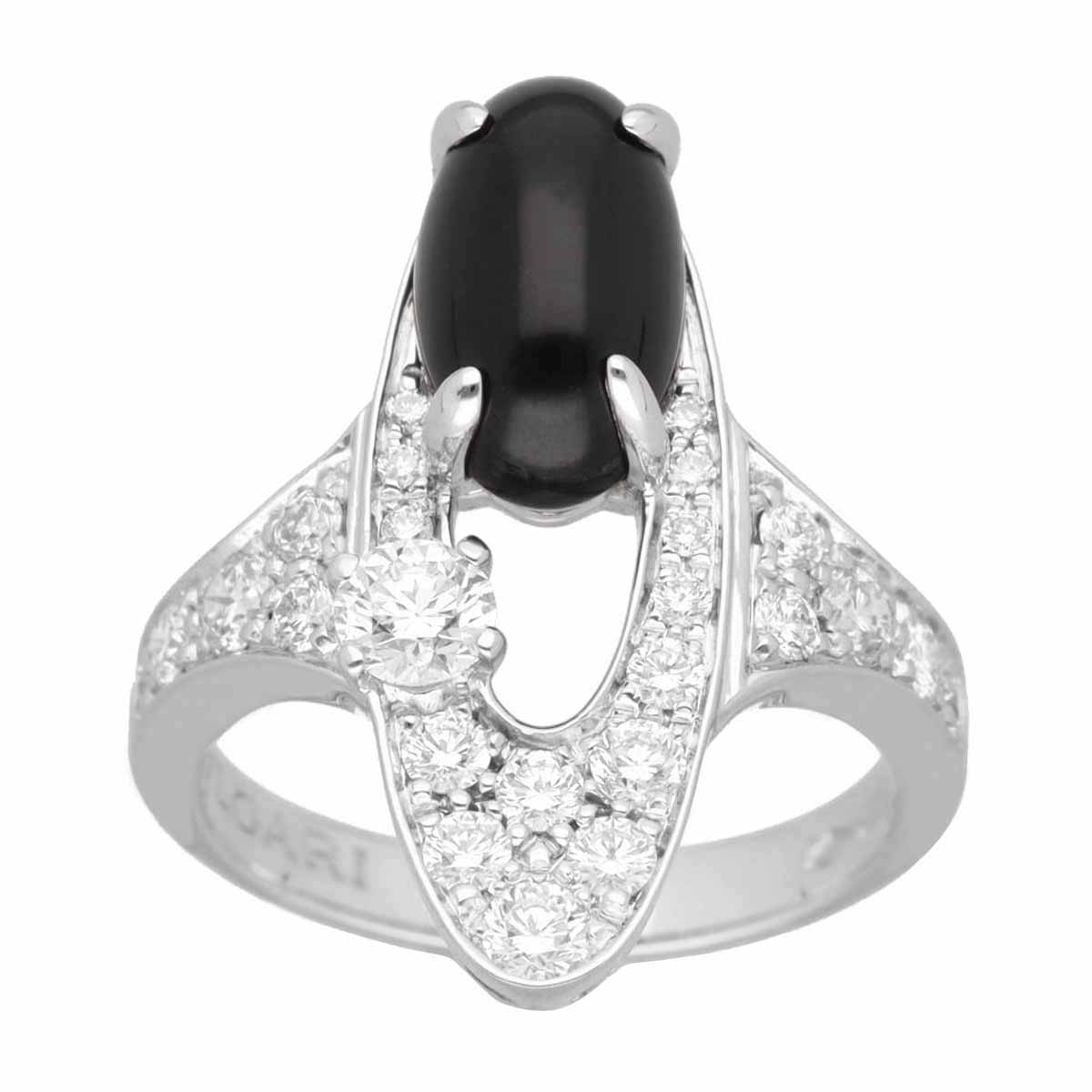 BVLGARI ブルガリ ダイヤモンド オニキス エリシア リング 日本サイズ約11号 #51 7...