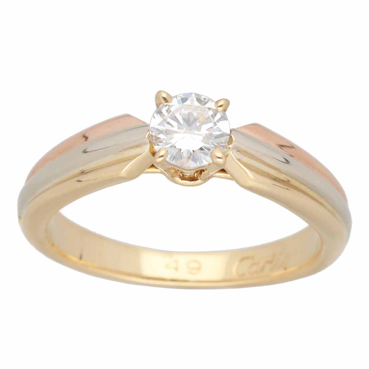 Cartier カルティエ トリニティ ダイヤモンド(0.31ct F-VVS1）スリーカラー ゴール...