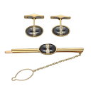 BVLGARI ブルガリ ダイヤモンド ヘマタイト カフス タイピン セット 750 K18 YG PG イエローゴールド ピンクゴールド【送料無料】タイバー【代引き手数料無料】【中古】28240342(4)