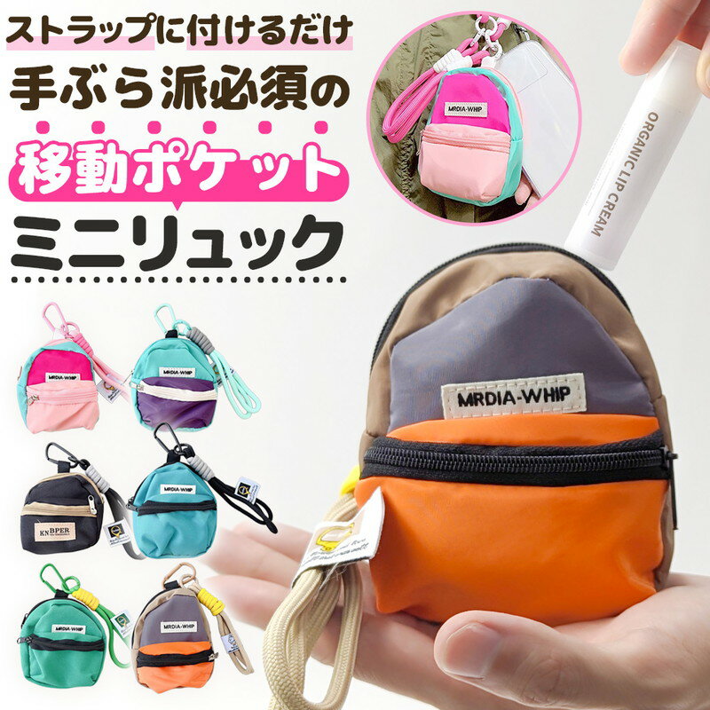 ミニリュック ポーチ 小物入れ レディース メンズ カラビナ 小さめ ミニ 子供 チャーム キーホルダー バッグアクセサリー 小銭入れ ケース リュック型