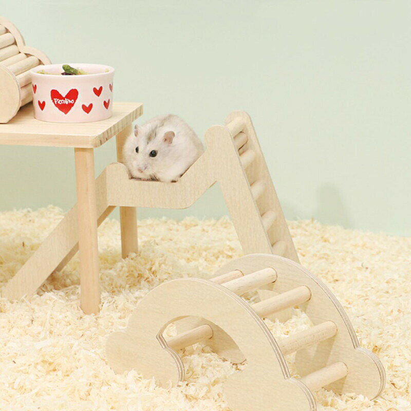 ハムスター 小動物 遊び場 ハウス DIY 住宅 部屋 ケージ内用 木製 小型動物 通路 トンネル はしご ケージ飾り おもちゃ 階段 休憩 実木 自然 リス マウス