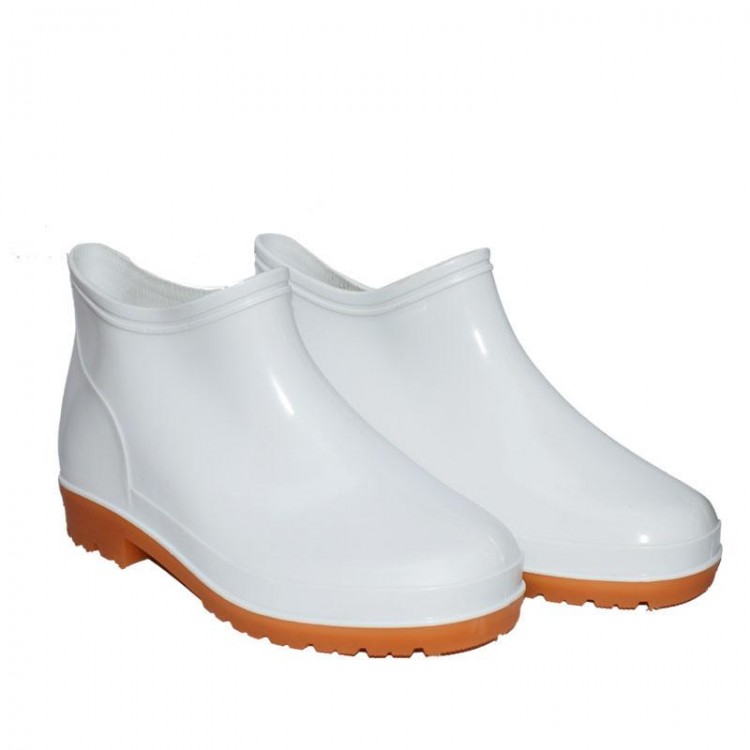 長靴 男女兼用 白 ホワイト 食品工場 厨房 作業用 調理場 衛生靴 ワークシューズ 防水 滑り止め 耐摩耗性 ローカット ショート丈 ソフトソール
