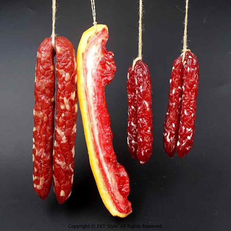 食品サンプル リアル 中華風ベーコン 中華風ソーセージ 赤い腸詰 ハム 本物そっくり 精巧 フェイク デ..