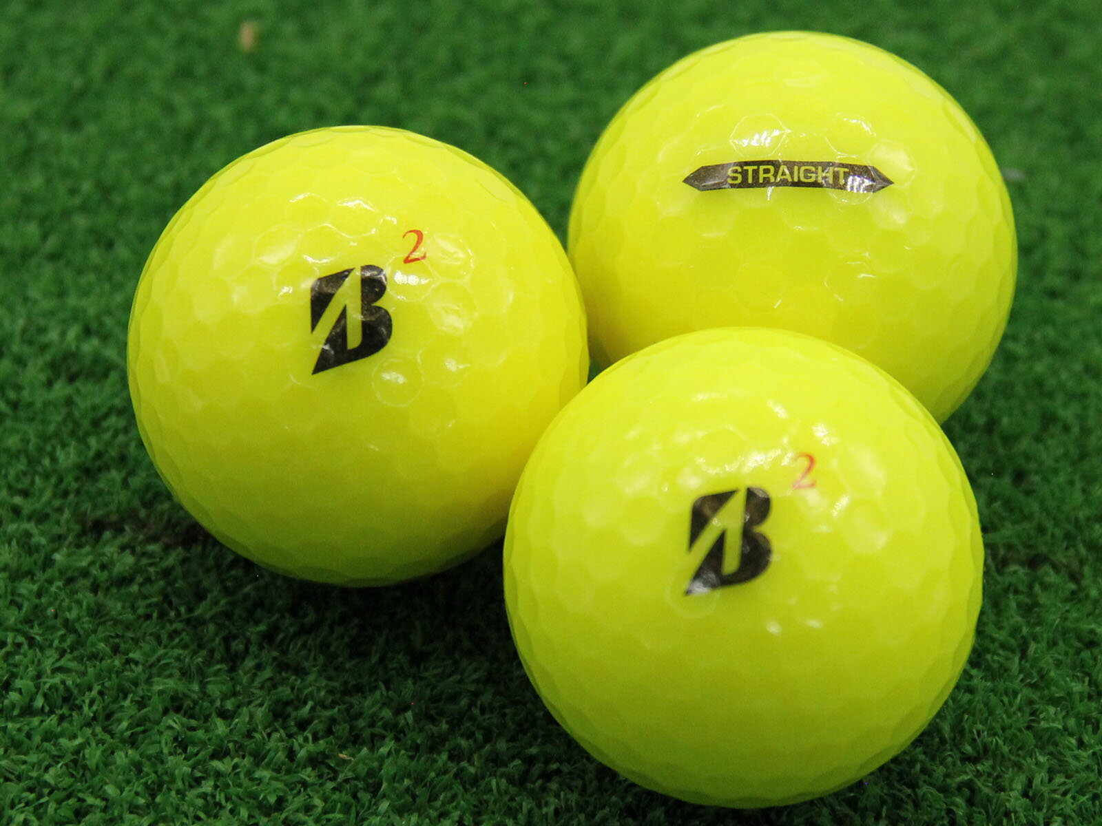 【中古】Aランク ブリヂストン BRIDGESTONE SUPER STRAIGHT イエロー 2021年モデル 20個 球手箱 ロストボール