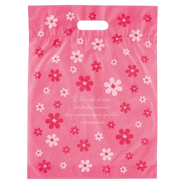 ラブリーフラワーPEバッグ180mm×250mmギフトバッグ 袋 プレゼント ラッピング