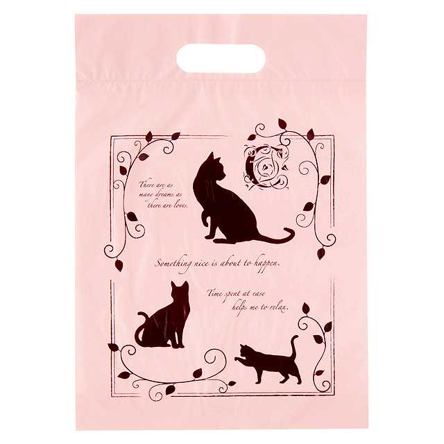 エレガントキャットPEバッグ255mm×365mmギフトバッグ 袋 プレゼント ラッピング