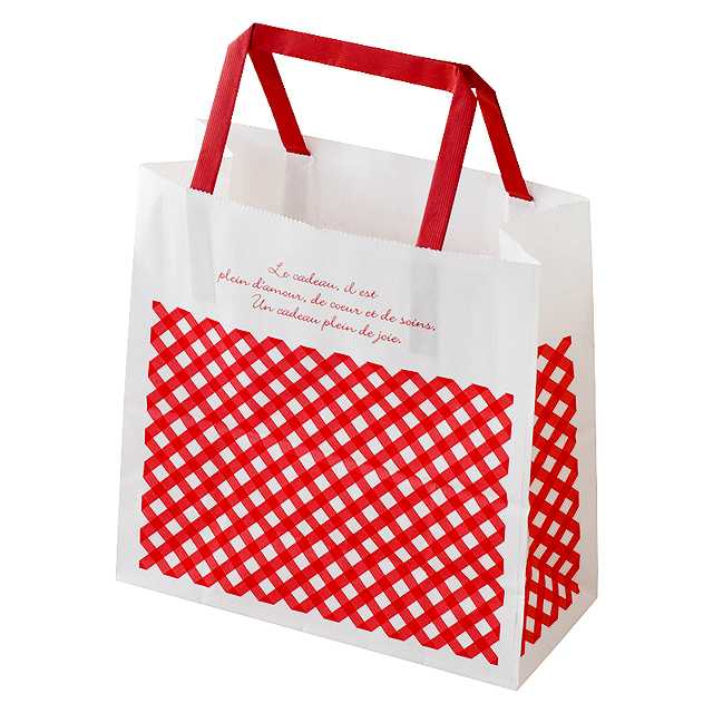 ギンガムチェックペーパーバッグ180mm×180mmギフトバッグ 袋 プレゼント ラッピング