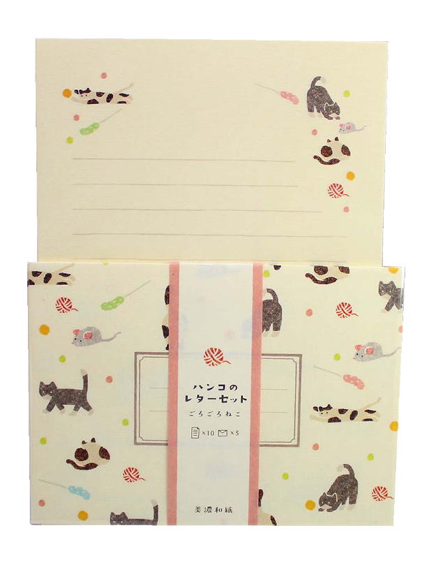 ハンコのレターセットごろごろねこ