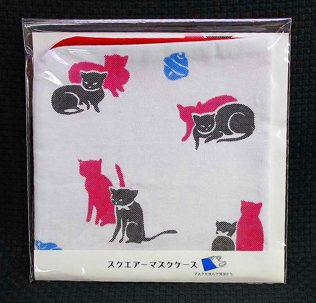 スクエアマスクケース和猫柄(4)