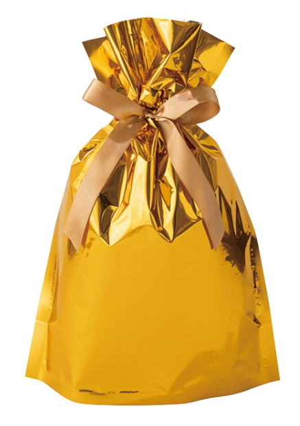 アルミバッグリボン付バッグW250xH370ゴールドギフトバッグ 袋 プレゼント ラッピング