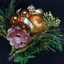 アートフラワークリスマスアソートピックオレンジ造花
