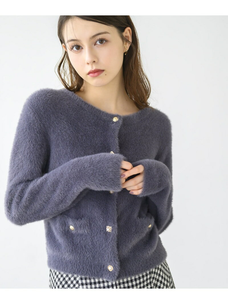 【SALE／30%OFF】【2024秋冬新作】シャギー金釦カーディガン/MM448401 MISCH MASCH ミッシュマッシュ トップス カーディガン グレー ホワイト ピンク【RBA_E】【送料無料】[Rakuten Fashion]のサムネイル