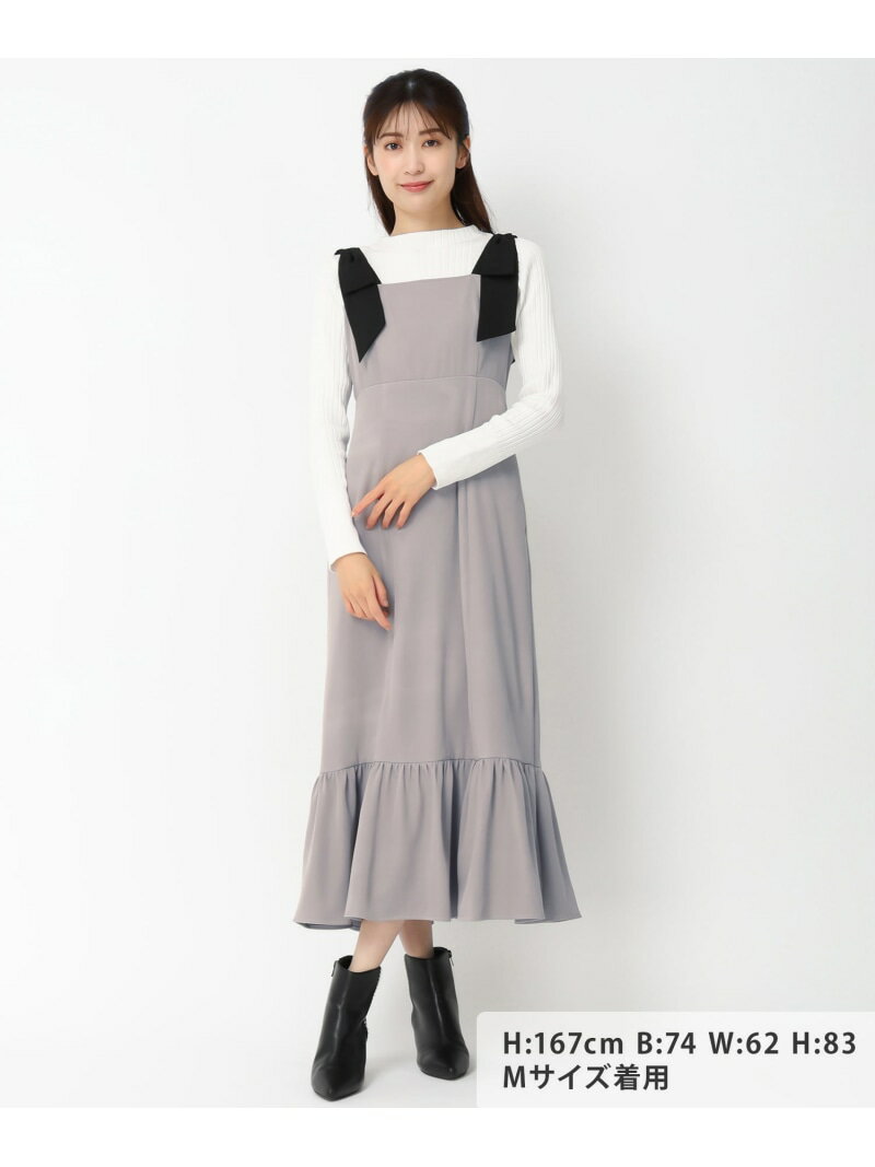 【SALE／30%OFF】【2024秋冬新作】肩リボンジャンスカ/MM437415 MISCH MASCH ミッシュマッシュ ワンピース・ドレス ジャンパースカート グレー ブラック ブラウン【RBA_E】【送料無料】[Rakuten Fashion]のサムネイル