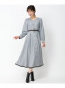配色長袖シャツワンピース/MM447423 MISCH MASCH ミッシュマッシュ ワンピース・ドレス ワンピース ブラック グレー ブルー【送料無料】[Ra...