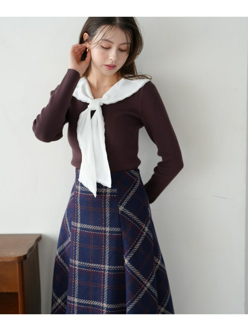 【SALE／30%OFF】MM548312 セーラーカラーニット MISCH MASCH ミッシュマッシュ トップス ニット ブルー ブラック ブラウン【RBA_E】【送料無料】[Rakuten Fashion]のサムネイル