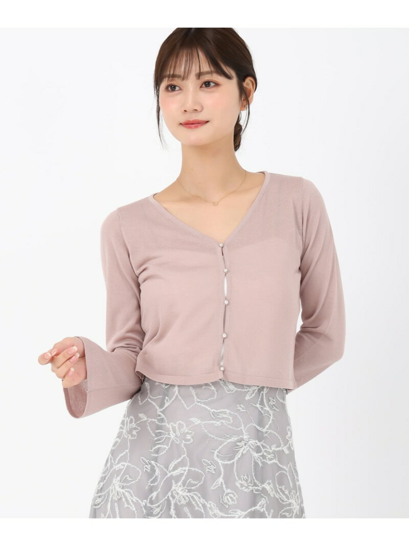 【SALE／30%OFF】MM538402 フレア袖シアーカーディガン MISCH MASCH ミッシュマッシュ トップス カーディガン ピンク ブラック【RBA_E】【送料無料】[Rakuten Fashion](4)