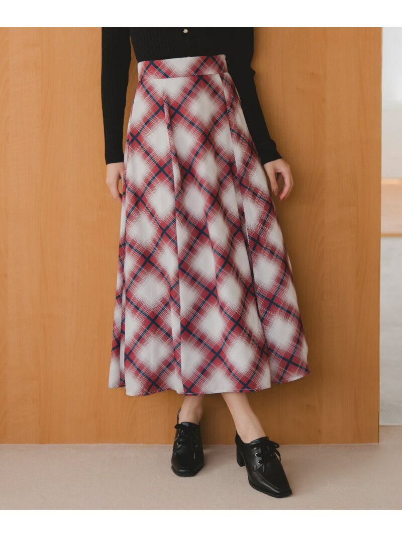 MM537213 バイアスチェックプリントスカート MISCH MASCH ミッシュマッシュ スカート その他のスカート レッド ブラウン【送料無料】[Rakuten Fashion]のサムネイル