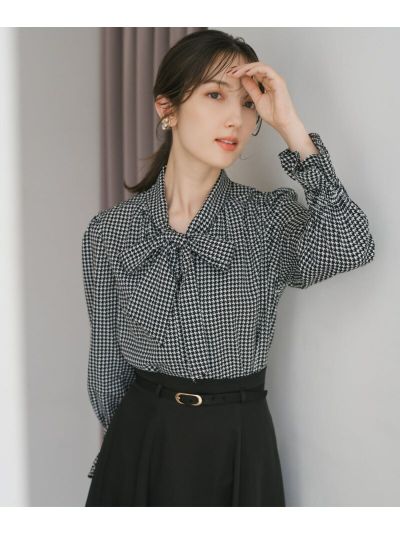 MM548101 ボウタイシャーリングブラウス MISCH MASCH ミッシュマッシュ トップス シャツ・ブラウス ブラック ホワイト パープル【送料無料】[Rakuten Fashion]のサムネイル