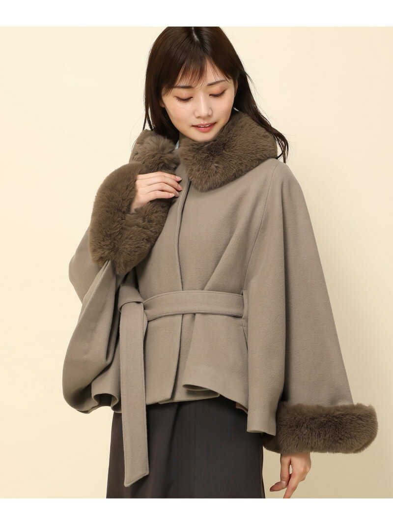 【SALE／10%OFF】エコファーポンチョコート MISCH MASCH ミッシュマッシュ ジャケット・アウター ポンチョ ブラウン ブラック グレー【RBA_E】【先行予約】*【送料無料】[Rakuten Fashion]のサムネイル