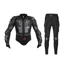 オートバイ防護服 上下セット バイク用 モトクロス オフロード 上半身プロテクター+レーシングパンツ 上半身保護 アンダーパンツ メッシュ レーシング ...