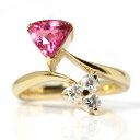 K18 天然 ピンクトルマリン リング 0.86/0.36ct 10号 18金 イエローゴールド 指輪 14717【中古】(4)