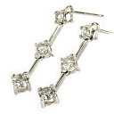 K18 K14WG ピアス 両耳用 ダイヤモンド 0.30ct/0.30ct トリロジー 14金 18金 ホワイトゴールド 21268 【中古】(4)