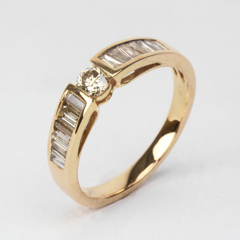 Rakuten - ダイヤモンド 0.30ct/0.50ct K18PG 18金 ピンクゴールド リング 指輪 19号 30092【中古】