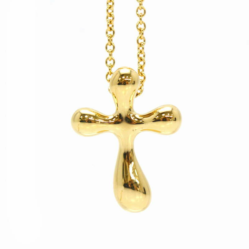 Rakuten - Tiffany&Co. ティファニー エルサペレッティ ペレッティクロスネックレス 18金イエローゴールド K18YG 38cm 3.5g 31487【中古】