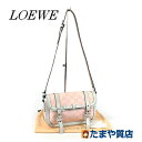 LOEWE ロエベ ショルダーバッグ ピンク 白 アナグラム 70200 【中古】