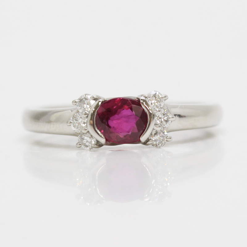 乐天商城 - ルビーリング 指輪 ルビー 0.60ct ダイヤモンド 0.16ct プラチナ Pt900 10号 30303【中古】