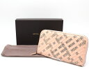 BOTTEGA VENETA ボッテガヴェネタ ラウンドジップ長財布 アイヤーズ コンビ イントレチャート 蛇 ピンク系 01138【中古】