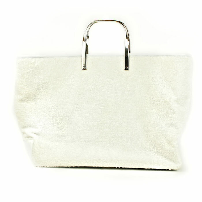 RALPH LAUREN ラルフローレン タオル地 ハンドバッグ ホワイト トートバッグ 31070-10 【中古】