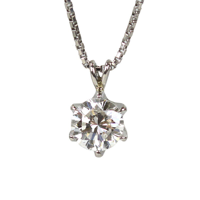 Rhodolite - Pt850 Pt900 ソリティアダイヤモンドネックレス 約44cm 0.503ct Hカラー 一粒ジュエリー プラチナ 30644 【中古】