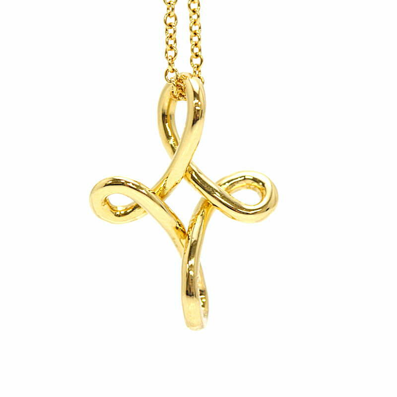 Tiffany＆Co. ティファニー インフィニティクロス　ネックレス　K18YG　18金イエローゴールド　十字架　ペレッティ　約41cm　30034　【中古】のサムネイル