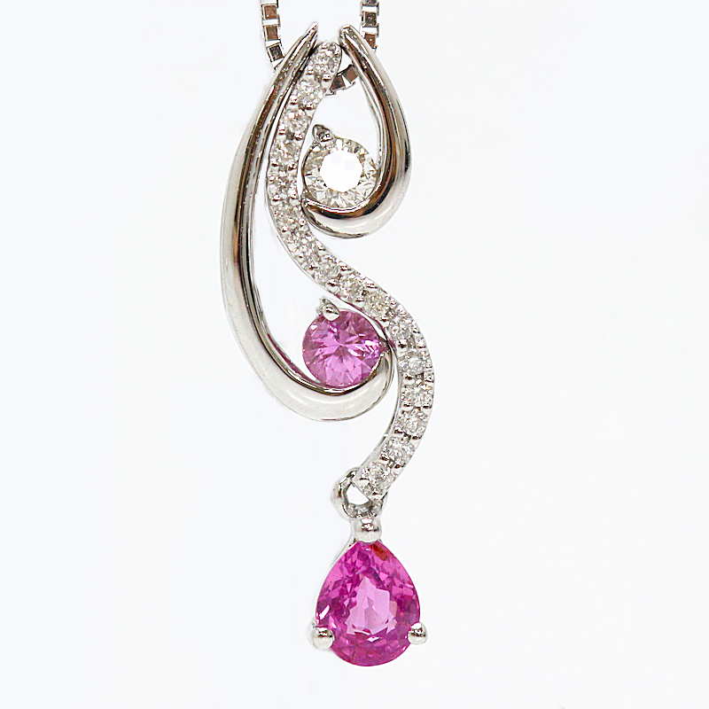 【中古】ピンクサファイアネックレス...