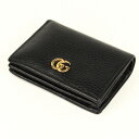 GUCCI グッチ 二つ折り財布 レザー 黒 ブラック 456126 GGマーモント ウォレット 18854 【中古】