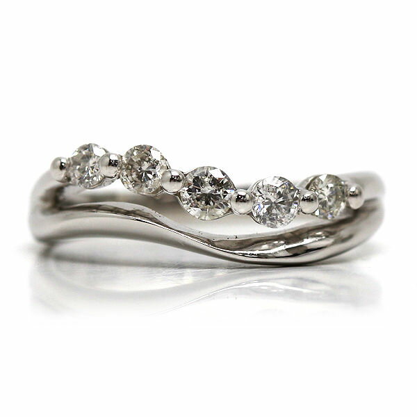 Rakuten - Pt900 ダイヤモンドリング 17.5号 流線美 0.54ct プラチナ 指輪 20586 【中古】