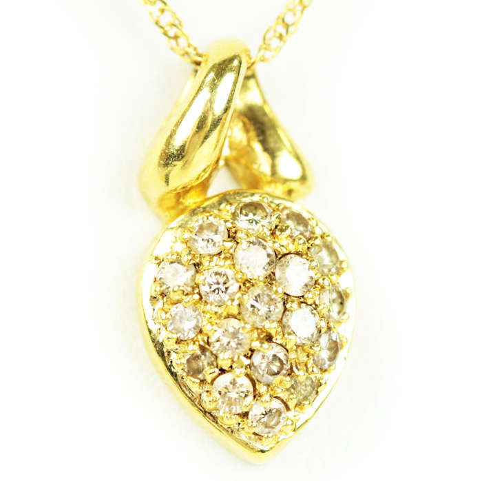 ダイヤモンド 0.25ct デザイン ネックレス K18 ゴールド 18金 イエローゴールド 全長約40cm 20798 【中古】