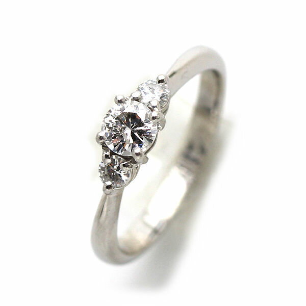 Rakuten - Pt900 ダイヤモンドリング 14号 0.37ct/0.17ct 約4.4g プラチナ 指輪 21026 【中古】