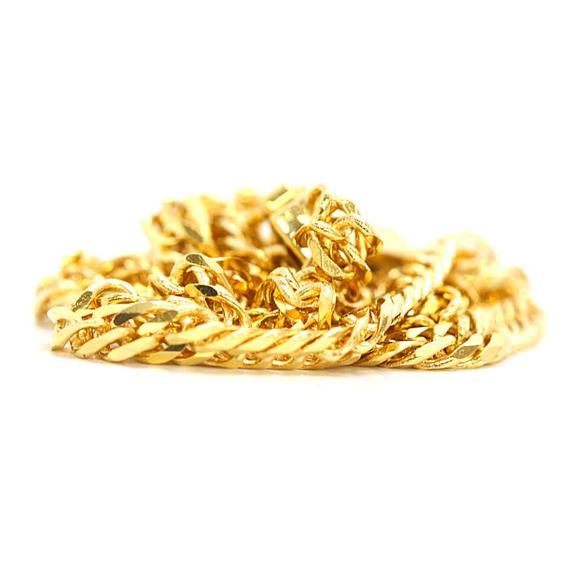 6面ダブル喜平アンクレット ブレスレット 18金イエローゴールド K18YG 23cm 5.2g 70191【中古】