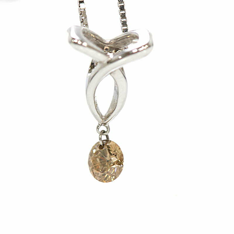 Rakuten - ネックレス ダイヤモンド 0.20ct 18金ホワイトゴールド K18WG 42cm 1.8g 30683【中古】