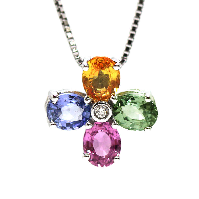 【中古】K18WGマルチカラーサフ...