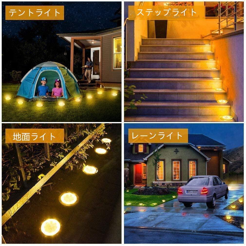 セールソーラーグラウンドライト 埋め込み式 スポットライト ガーデニング 8 Led Ip65防水 ステンレス鋼 プラスチック素材 ガーデン 庭 芝生 公園に適う 8led アウトドア用ライト 昼白色 ソーラーライト 8個セット 消灯 アウトドア用 公園 ソーラーグラウンドライト 祝