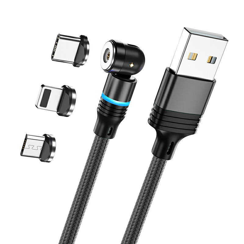 【送料無料】USBケーブル アイフォン 充電ケーブル マグネットケーブル Micro USB Type-C ライトニング マグネット磁石 iPhone アンドロイド ケーブル1m or 2m ナイロン