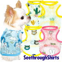 \最大半額!20周年SALE★5/7 9:59まで/【犬 夏服 犬の服 春服用】シースルーシャツ【ドッグウェア ペット アウトレット フルーツ くま ユニコーン...