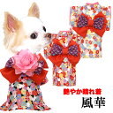 \最大半額!20周年SALE★5/7 9:59まで/【犬 服 犬の服 秋服 冬服用】艶やか晴れ着 風華(ふうか)《名入れ可能》《コサージュ別売》【着物 お正月 ...