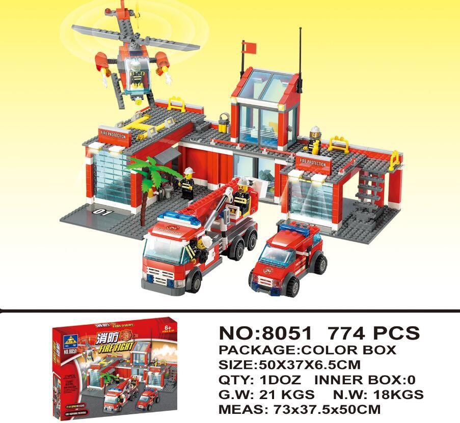 ブロック LEGO レゴ 互換 消防車 消防署 車 知育玩具 おもちゃ 子供用品 774ピース