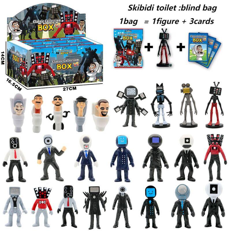 【Skibidi toilet :blind box Contains 1 figure + 3 cards!】スキビディトイレ ブラインドボックス*1= フィギュア*1＋カード*3 新学期 Roblox game グッズ おもちゃ ホラーゲーム 知育玩具 誕…